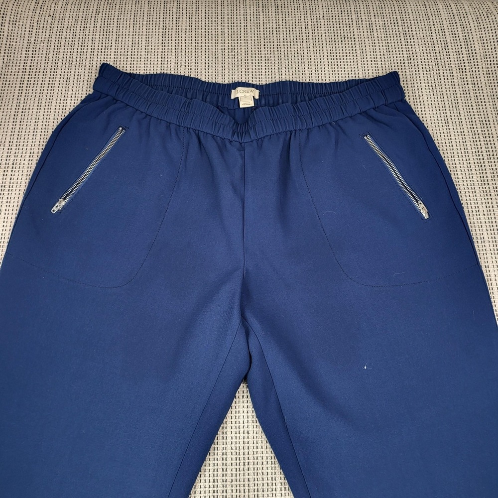 J.Crew Pants Womens 12 Blue Jogger Tapered Elastic Waist Zip Pockets Casual